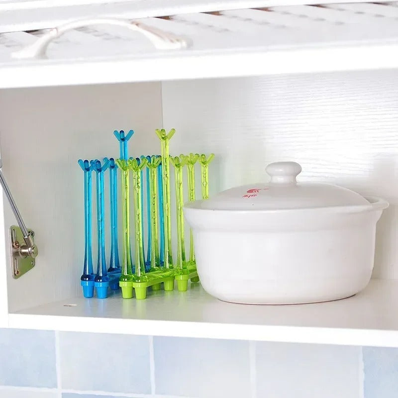Glass Drying Stand – Plastic Cup Holder Rack | Kitchen Glass Organizer & Drain Stand