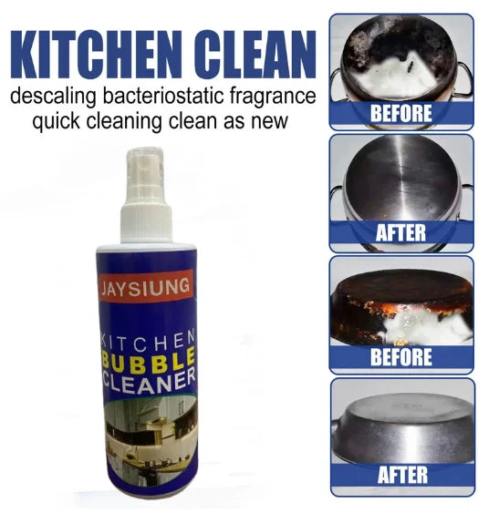 Kitchen Bubble Cleaner Spray – Powerful Grease & Burn Remover | Multi Surface Foam Cleaner