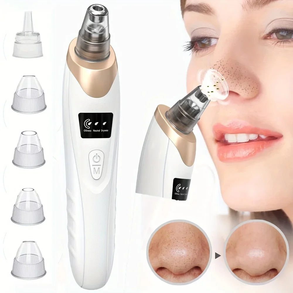 Electric Blackhead Remover Vacuum – Pore Cleaner & Acne Suction Device (5 Heads)