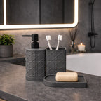 Luxury Bathroom Set – Soap Dispenser + Toothbrush Holder (Pack of 2)