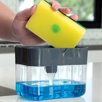 2-in-1 Soap Pump Dispenser with Sponge Holder – Press Type Liquid Soap Box