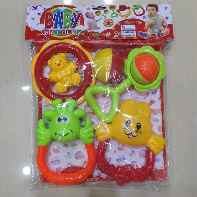 4 Pcs Baby Rattle Toys Set | Colorful Newborn Sensory Toys