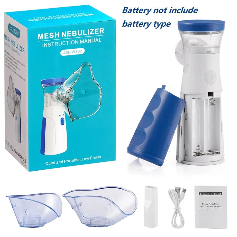 Portable Mesh Nebulizer Machine | USB Rechargeable Silent Nebulizer for Kids & Adults