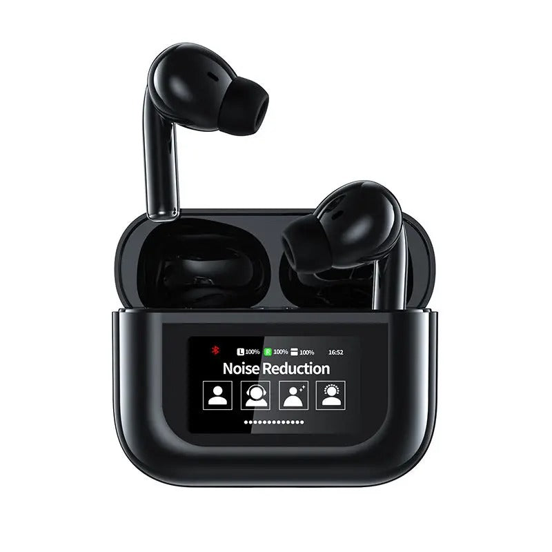 A9 Smart Tactile Wireless Earbuds – Touch Screen Display, Noise Reduction & Bluetooth