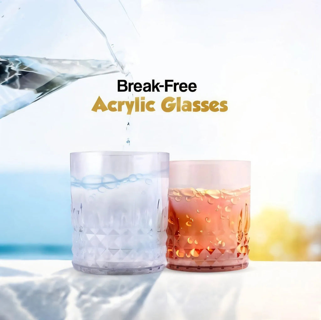 Sprinkle Glass Set (2 Pcs) – Premium Stylish Drinking Glasses for Juice & Water