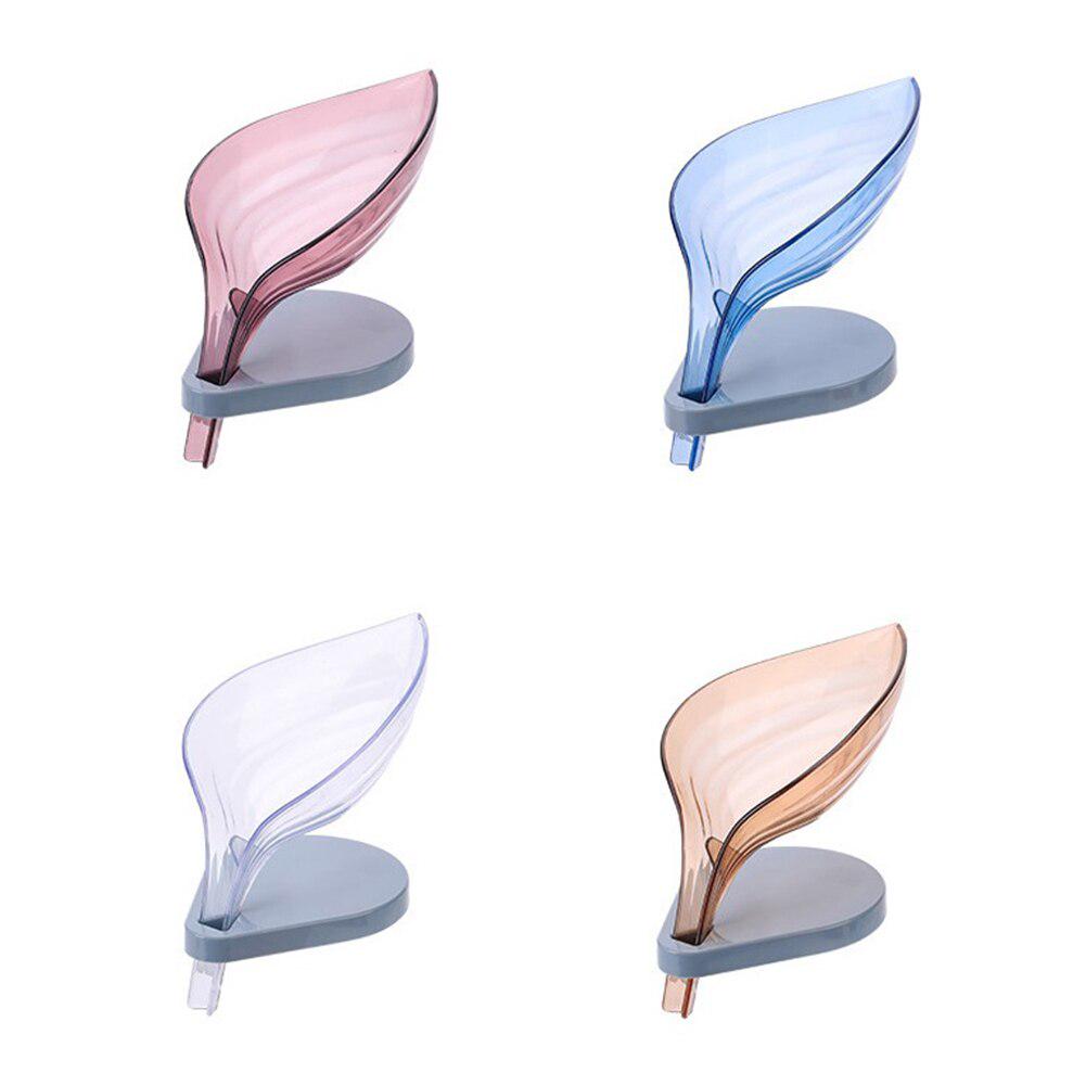 Pack of 2 Soap Leaf Holder – Self Draining Leaf Soap Dish with Suction Base | Bathroom Sink Organizer