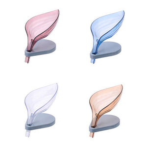 Pack of 2 Soap Leaf Holder – Self Draining Leaf Soap Dish with Suction Base | Bathroom Sink Organizer