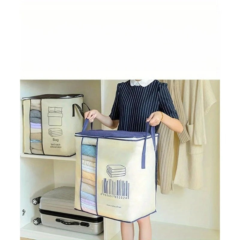 Pack of 2 Peach Storage Bag – Large Clothes & Bedding Organizer with Handles