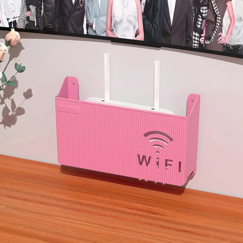 Wall Mounted WiFi Router Storage Box – Cable Organizer & Router Shelf