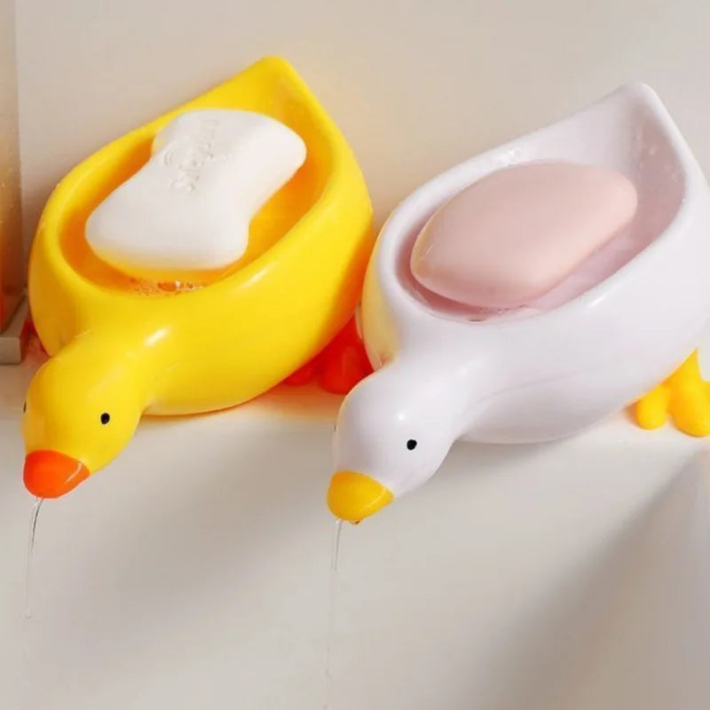Pack of 2 Cute Duck Soap Holder – Self Draining Soap Dish for Bathroom 🦆