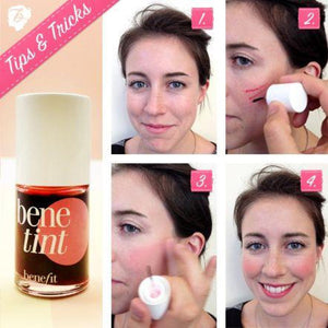 Lip & Cheek Bene Tint – Long Lasting Natural Glow Liquid Blush & Lip Color