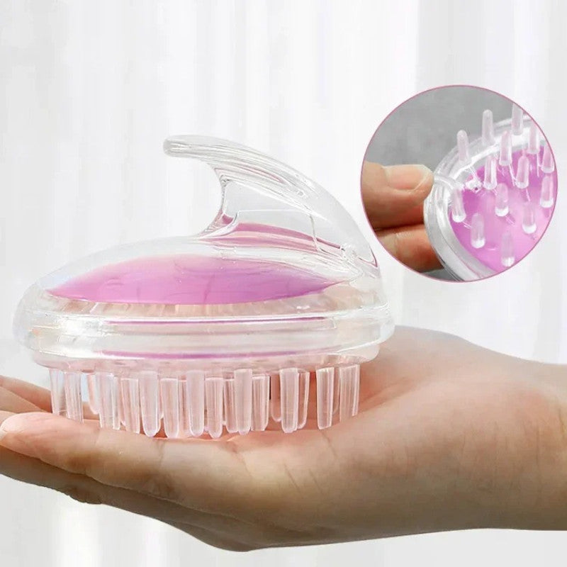 Pack of 2 Silicone Shampoo Brush – Scalp Massager & Deep Cleaning Hair Brush (Soft Grip)