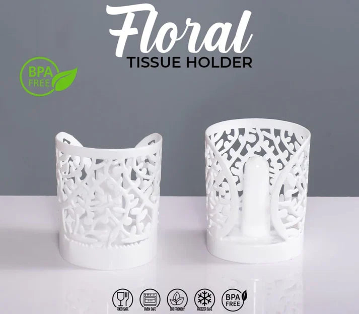 Floral Tissue Holder – Elegant BPA-Free Tissue Organizer