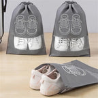 Pack of 3 Non-Printed Shoes Storage Bag – Travel Drawstring Shoe Organizer (Dustproof)
