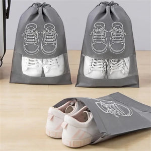 Pack of 3 Non-Printed Shoes Storage Bag – Travel Drawstring Shoe Organizer (Dustproof)