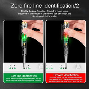 Pack of 2 Digital Electric Tester Pen – Voltage Detector Screwdriver with LED Indicator