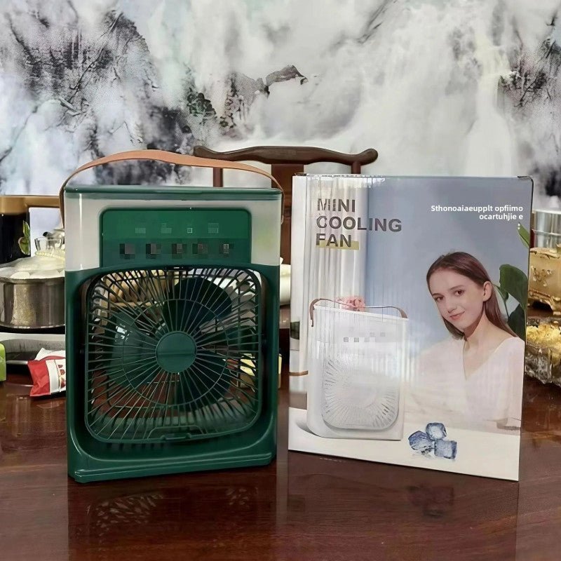 Mini Cooling Fan with Water Tank – Portable Air Cooler | Humidifier Fan with LED Light