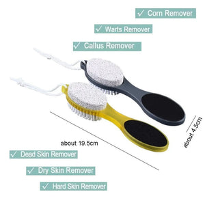 4-in-1 Foot Filer & Scrubber – Callus Remover, Dead Skin Cleaner & Pedicure Brush Tool