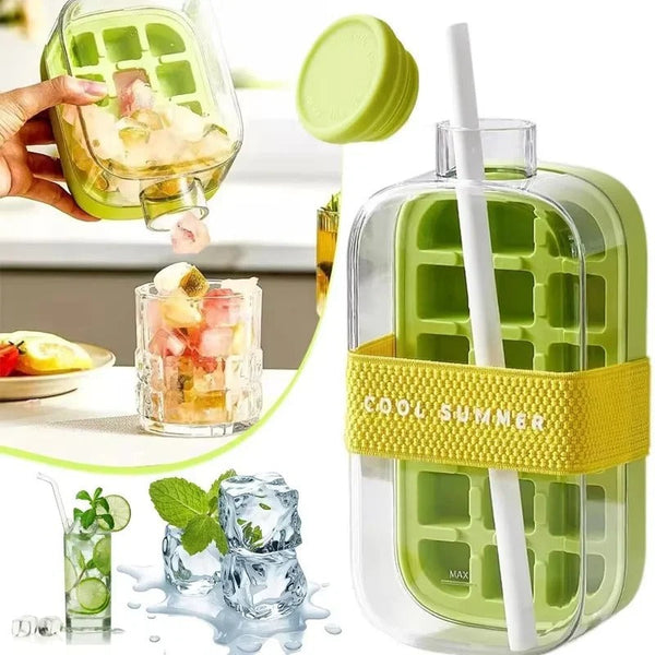 Cool Ice Cube Bottle 800ML – Built-in Ice Mold Water Bottle