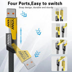 Pack of 2 4-in-1 Multi Charging Cable 65W – Fast Charging USB to Type-C, Lightning & Micro USB