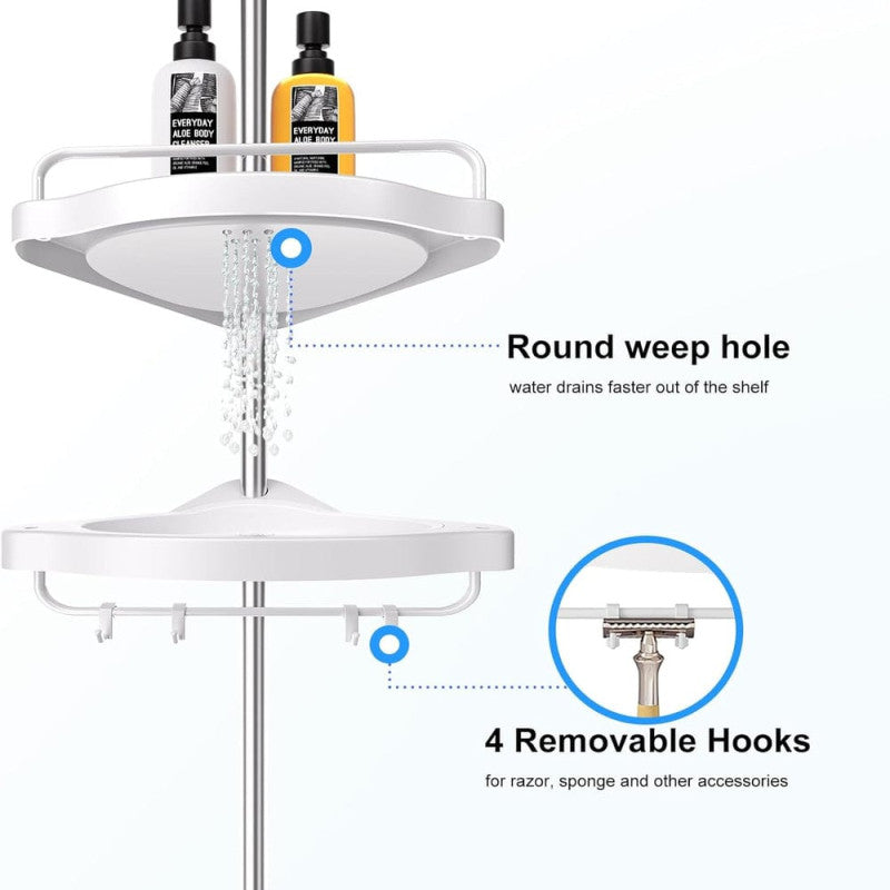 Bathroom Corner Shelf 2 Tier – Shower Rack Organizer