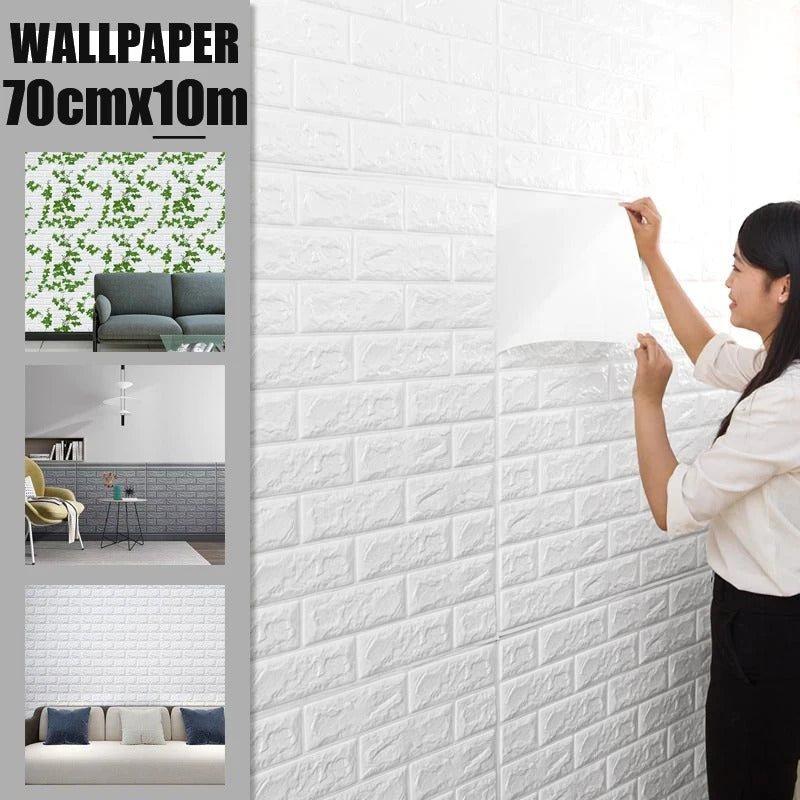 3D Brick Wallpaper Sheet – Self Adhesive Wall Sticker