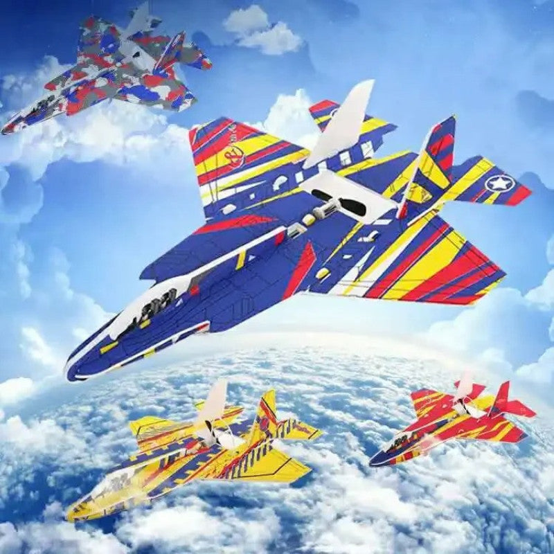 Electric Airplane Toy for Kids | LED Light Flying Glider Aircraft