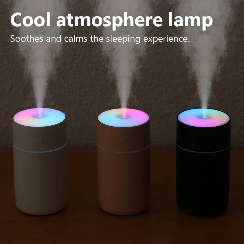 Large Capacity Humidifier Air Freshener – USB Mist Diffuser with LED Lights
