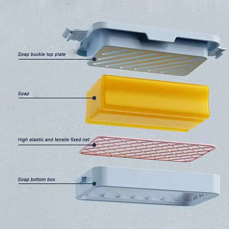 Pack of 2 Non-Slip Base Soap Holder Quick Draining Double Layer