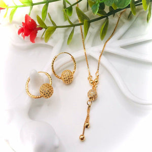 Girls Necklace & Earring Set – Elegant Gold Style Jewelry Set