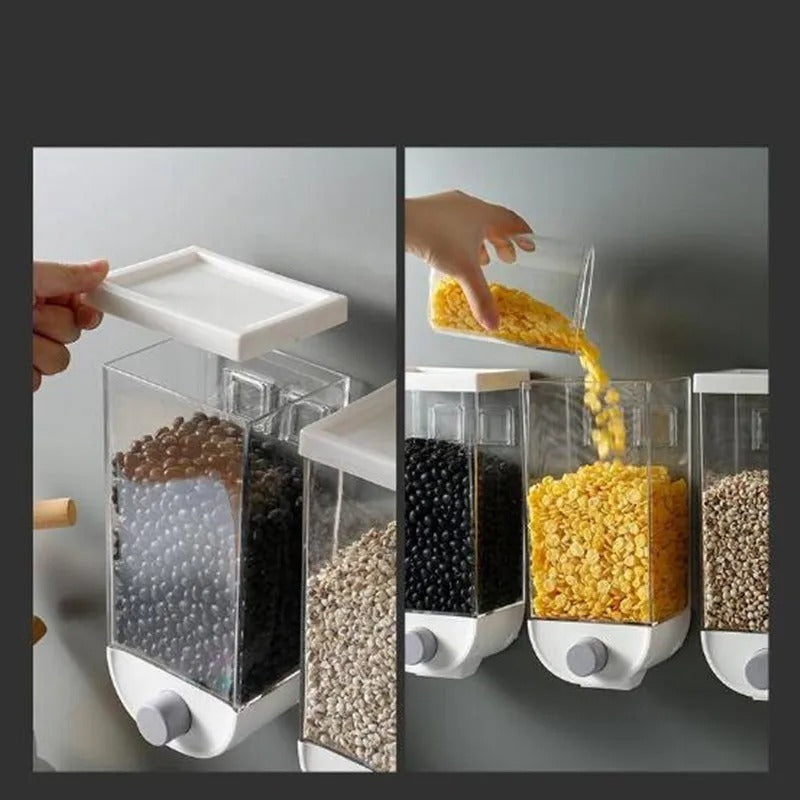 Single Rice Dispenser Bucket – Wall Mounted Grain Storage Container | Airtight Rice & Pulses Dispenser