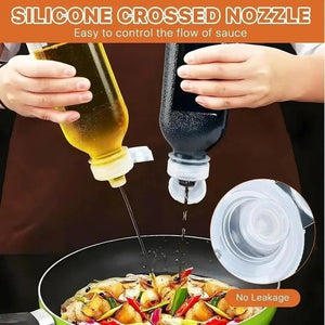 Pack of 2 Oil & Sauce Dispenser Bottle – Leak Proof Kitchen Oil Pour Bottle