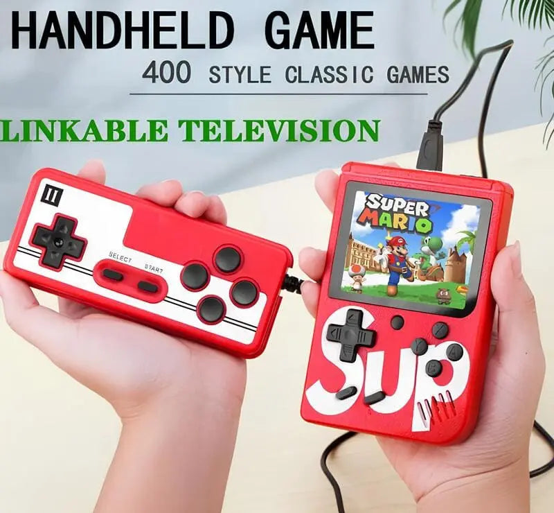 SUP Game Box 400 in 1 | Retro Handheld Gaming Console with Controller & Adapter