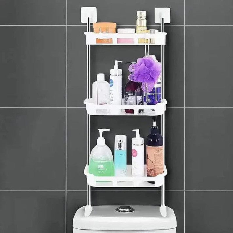 3 Layer Bathroom Storage Rack – Wall Mounted Organizer Shelf for Toiletries & Accessories