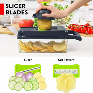 16 in 1 Vegetable Chopper & Mandoline Slicer – Multi Cutter Kitchen Tool with Storage Box