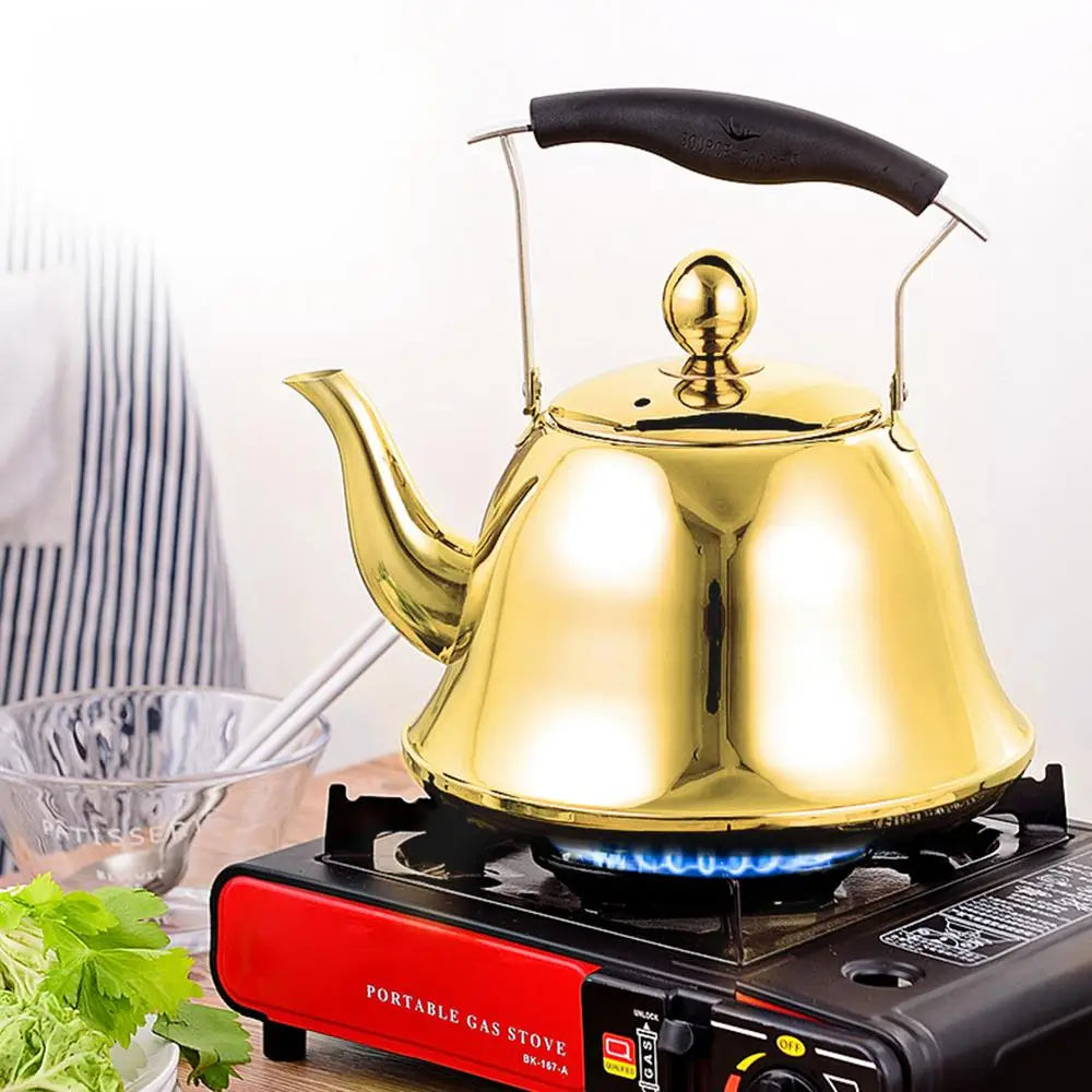 Stainless Steel Tea Kettle – Premium Golden Teapot for Kitchen & Tea Lovers