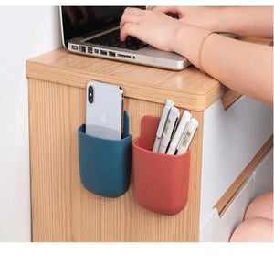 Pack of 2 Wall Mounted U Mobile Holder – Multi-Purpose Storage Pocket Organizer