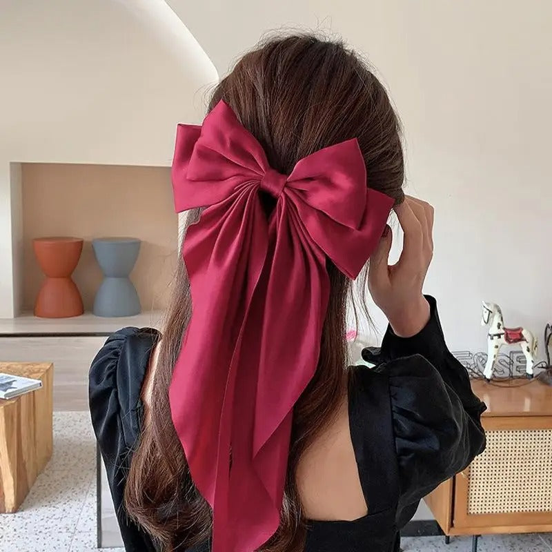 Pack of 2 Elegant Bow Hair Clip – Butterfly Style Long Tail Hair Accessory for Women & Girls