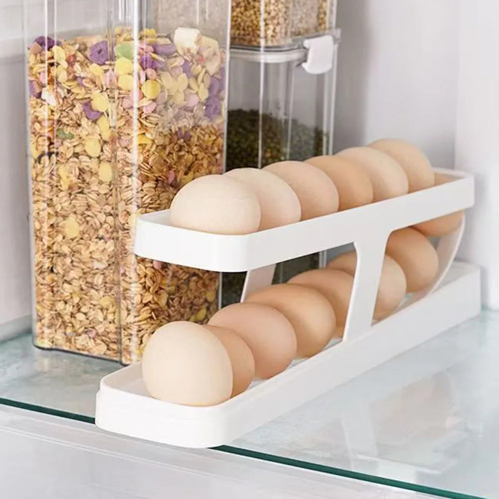 2 Layer Egg Storage Box – Fridge Egg Organizer Tray | Space Saving Egg Holder Container