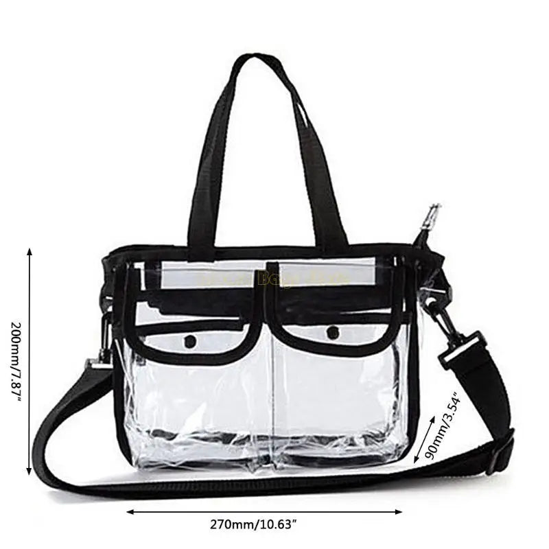 Transparent Cosmetic Bag – Waterproof Makeup Organizer with Shoulder Strap