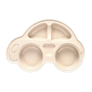 Pack of 2 Car Shape Kids Plate – Multi-Section Cartoon Food Serving Tray for Children