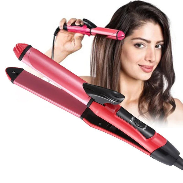 Nova 2 in 1 Hair Straightener & Curler – Professional Styling Iron (Fast Heat, Ceramic Plates)