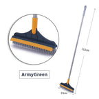 2 in 1 Brush Mop with Squeegee – Floor Scrubber & Water Wiper Cleaning Tool