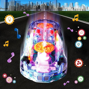 Transparent Police Concept Car Toy for Kids – Light & Gear Motion Puzzle Car