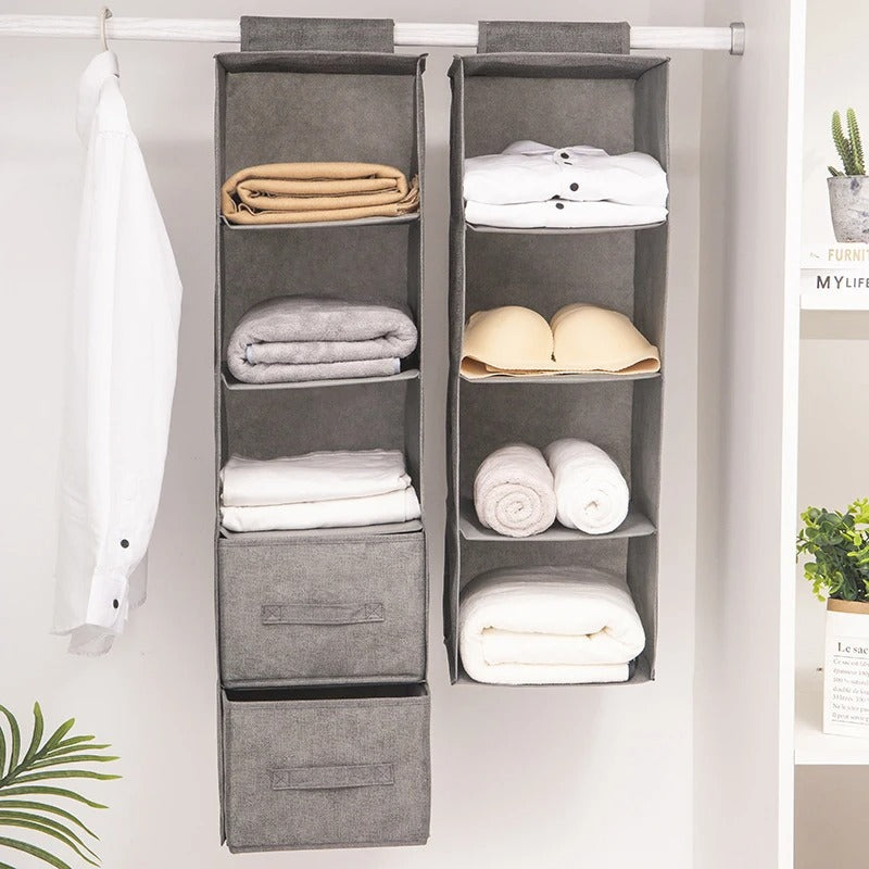 5 Layer Hanging Almari Organizer – Foldable Closet Storage Bag