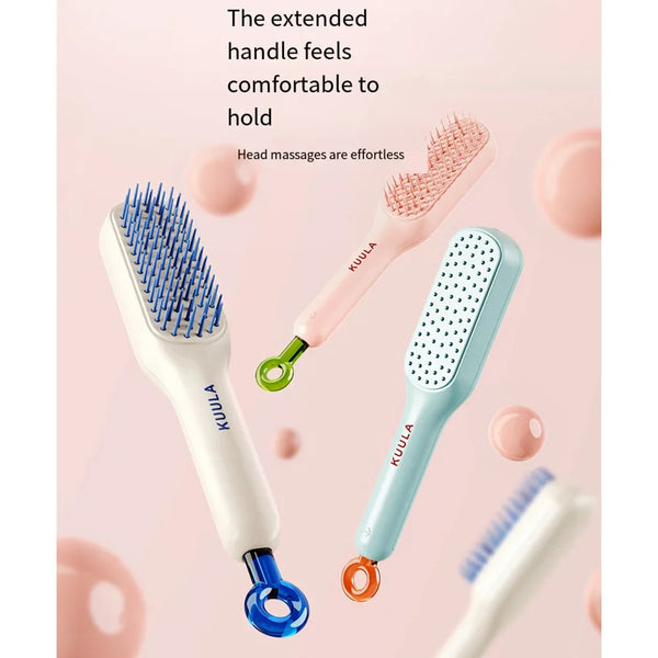 Self Cleaning Hair Brush – Anti-Hair Fall Detangling Comb with One-Click Cleaning