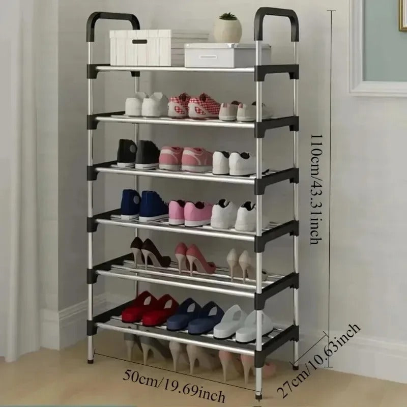 6 Layer Steel Shoe Rack – Heavy Duty Multi-Tier Shoe Organizer