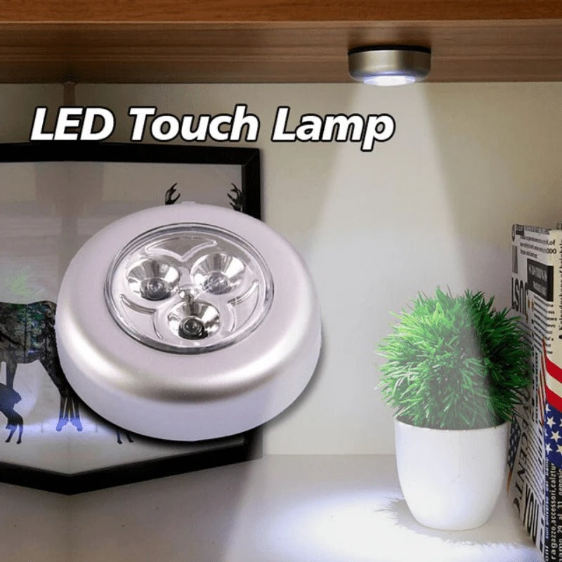 Pack of 3 LED Touch Cabinet Light – Wireless Stick On Light | Battery Operated Night Light for Kitchen, Wardrobe & Stairs