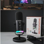 NeePho NP-M03 Podcast Microphone – RGB Condenser Mic with Stand & Noise Reduction