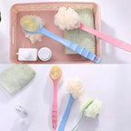 Bath Stick Loofah with Long Handle – 2 in 1 Body Scrubber & Shower Brush